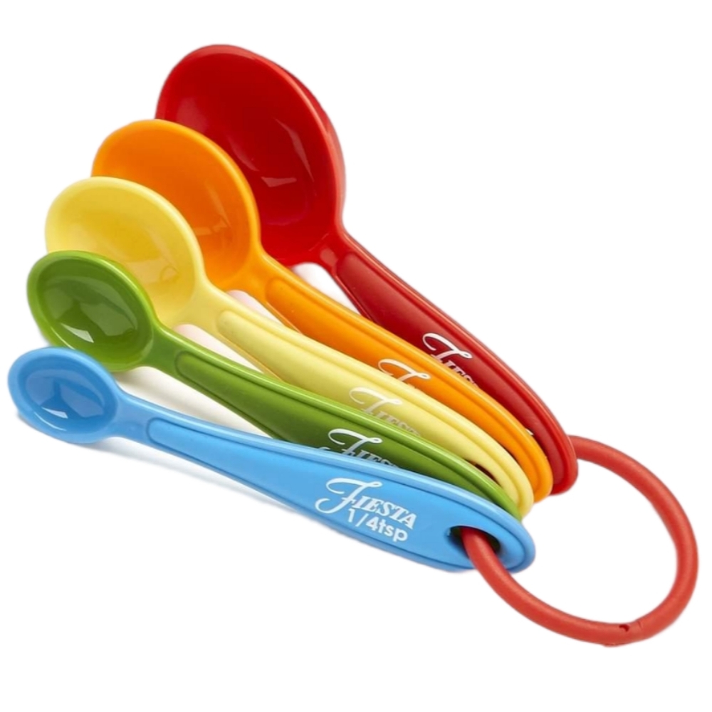 Fiestaware Fiesta Nesting Hanging Measuring Spoons 5 Piece Set